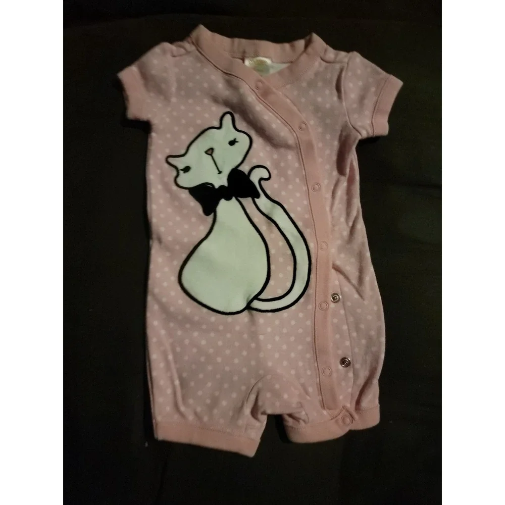 Gymboree baby girl kitty cat pajamas romper 1 piece‎ 3 6 months